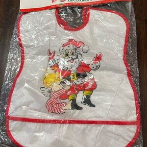 Vintage Christmas Santa Claus Bib